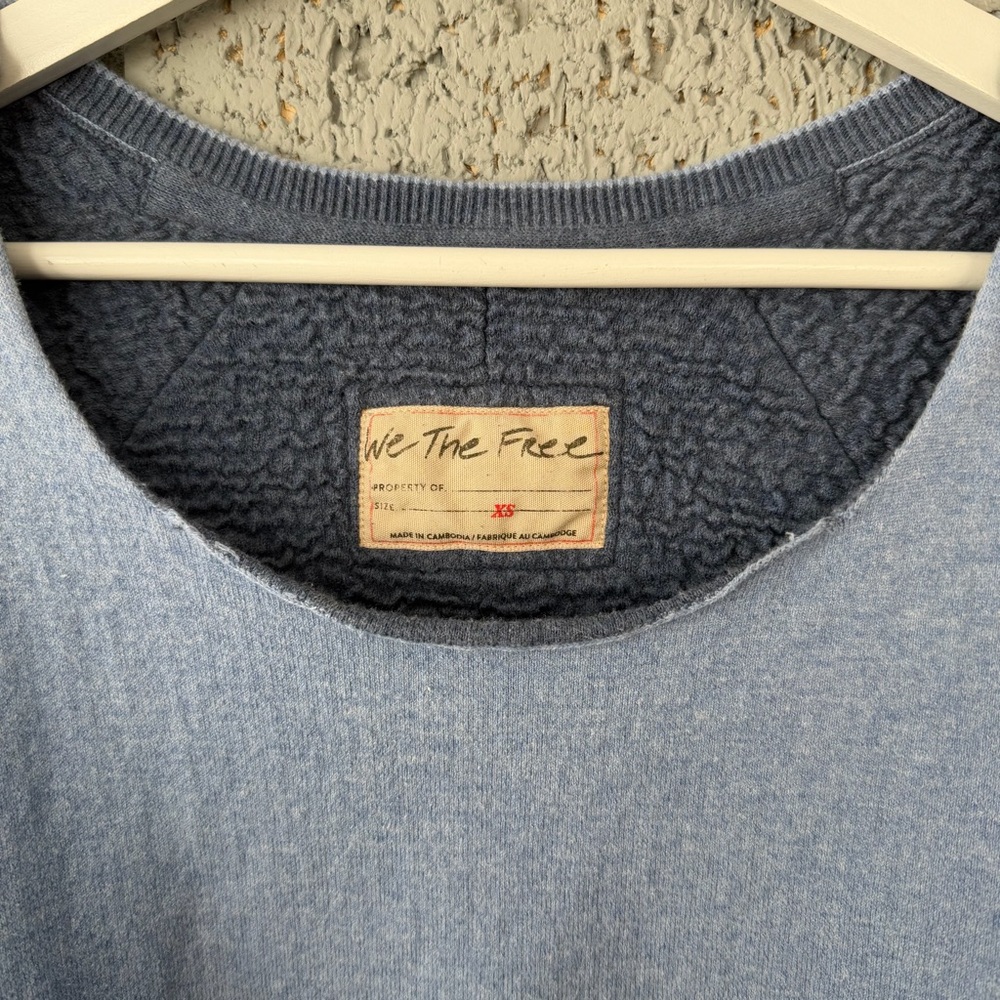 Free People Midnight Pullover Blue Size XS Heavy Weight Slouchy Fit - Picture 4 of 5